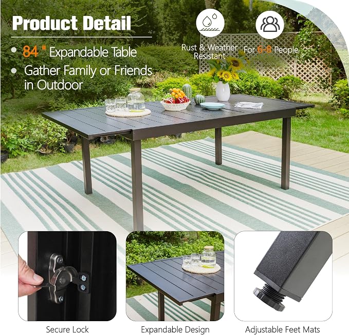 Sophia & William 9 Pieces Patio Dining Set - Image 2