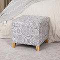 Adeco 17" Square Ottoman with Storage, Small Mandala-Persian Flower Pattern by Adeco