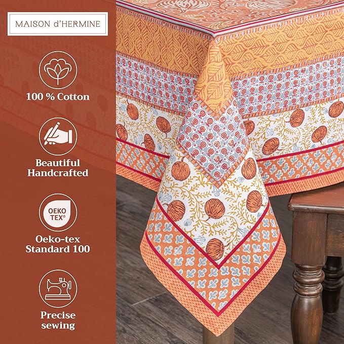 Maison d' Hermine Table Cloth Rectangle Table 100% Cotton 70 x 120 Inches Fall - Image 2