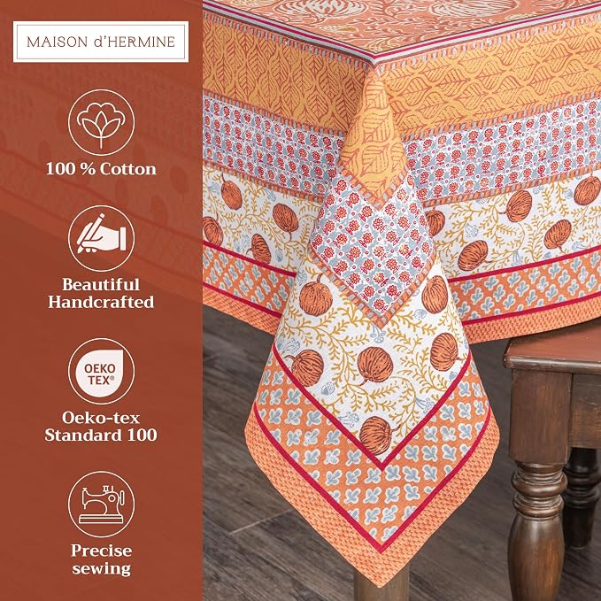 Maison d' Hermine Table Cloth Rectangle Table 100% Cotton 60 x 108 Inches Fall - Image 2