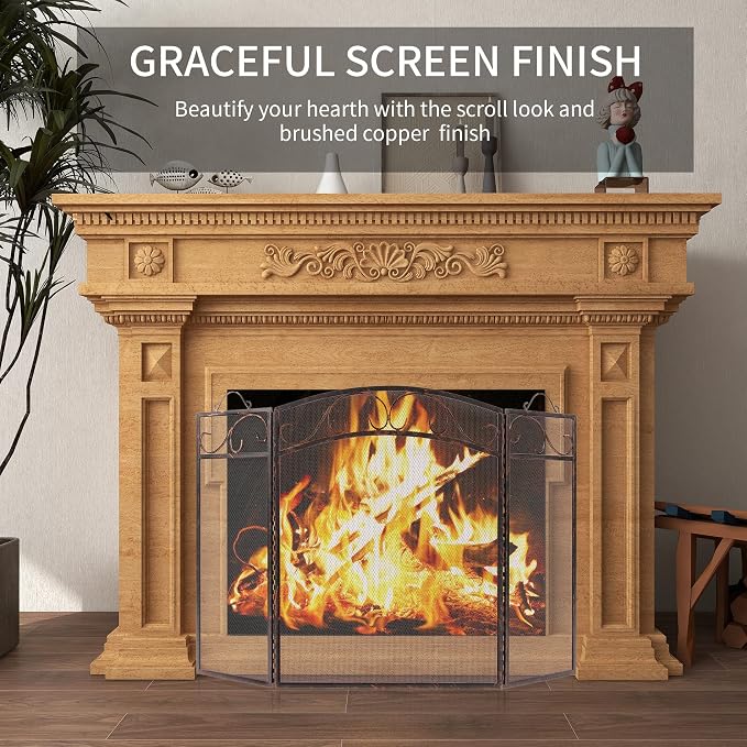 Fire Beauty Fireplace Screen 3 Panel - Image 9