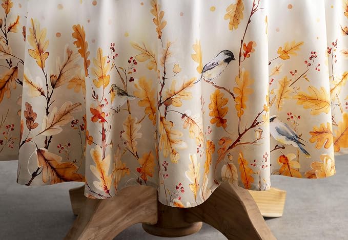 Maison d' Hermine Table Cloth Round Table 100% Cotton 69 Inches Fall Tablecloth - Image 7