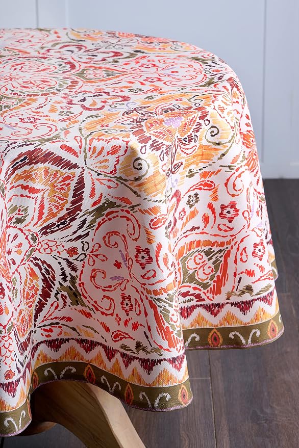 Maison d' Hermine Table Cloth Round Table 100% Cotton 63 Inches Fall Tablecloth - Image 7
