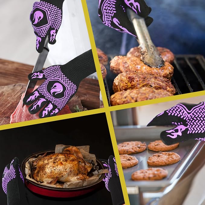 BBQ Fireproof Gloves, Grill Cut-Resistant Gloves 1472°F Heat Resistant Gloves - Image 5