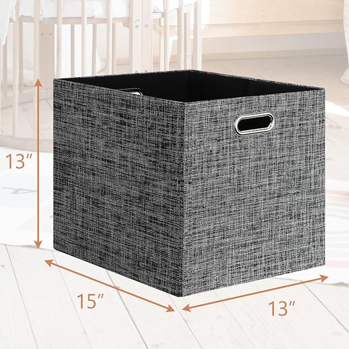Posprica 13x15x13in Collapsible Storage Bins, Fabric Foldable Cube Storage Boxes - Image 2