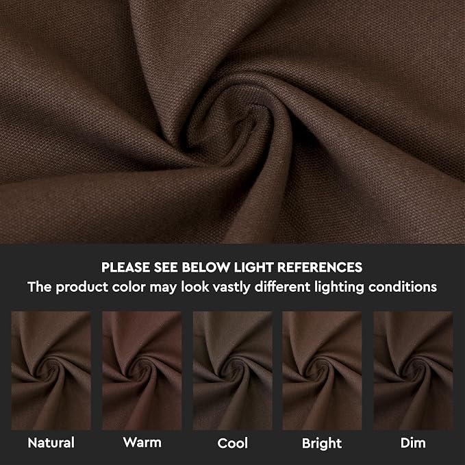 Encasa XO Table Runner 13"x59" Long | Cotton Canvas Fabric | Dark Taupe Solid - Image 3