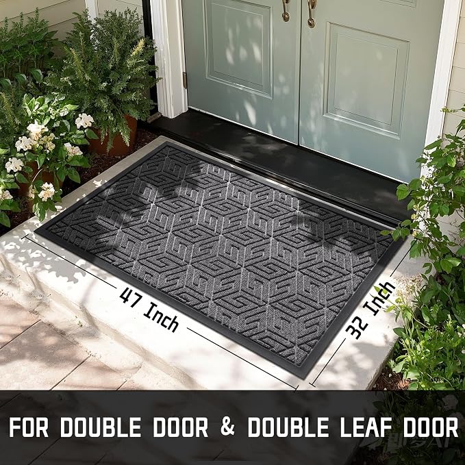 Yimobra Large Door Mat 47x32, All-Weather Waterproof Outdoor Mats - Image 2