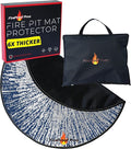 40" Blue Color Design fire mat for Under firepit. Heat Retardant Pattern That by FireProofPros