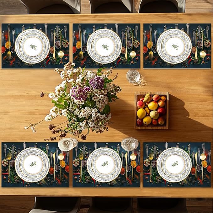 Various Herbs Placemats Set of 6, Spices - Image 7