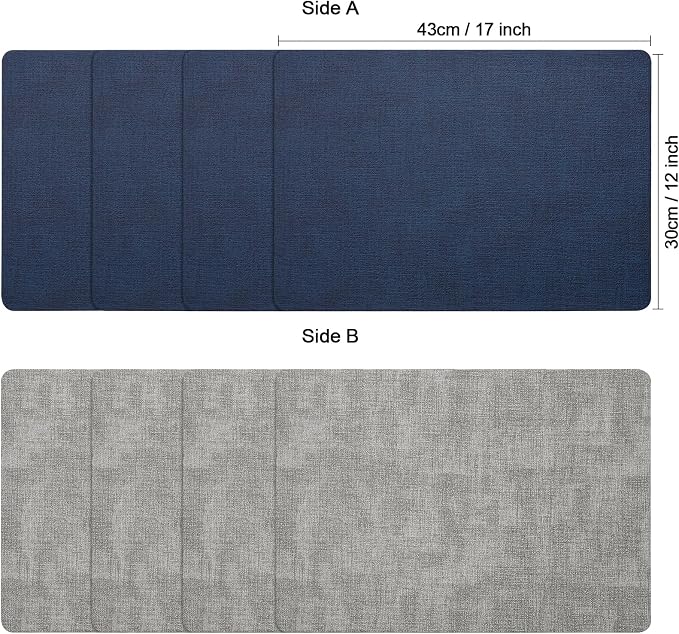 Myir JUN Placemats Dual Sided, Faux Leather Place Mats Set of 4 Indoor Placemat - Image 2