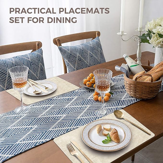 Vinyl Placemats Set of 6, Faux Leather Waterproof and Heat Resistant Place Mats - Image 5