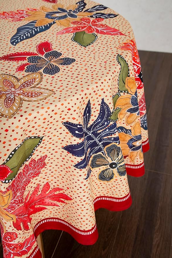 Maison d' Hermine Table Cloth Round Table 100% Cotton 63 Inches Fall Tablecloth - Image 7