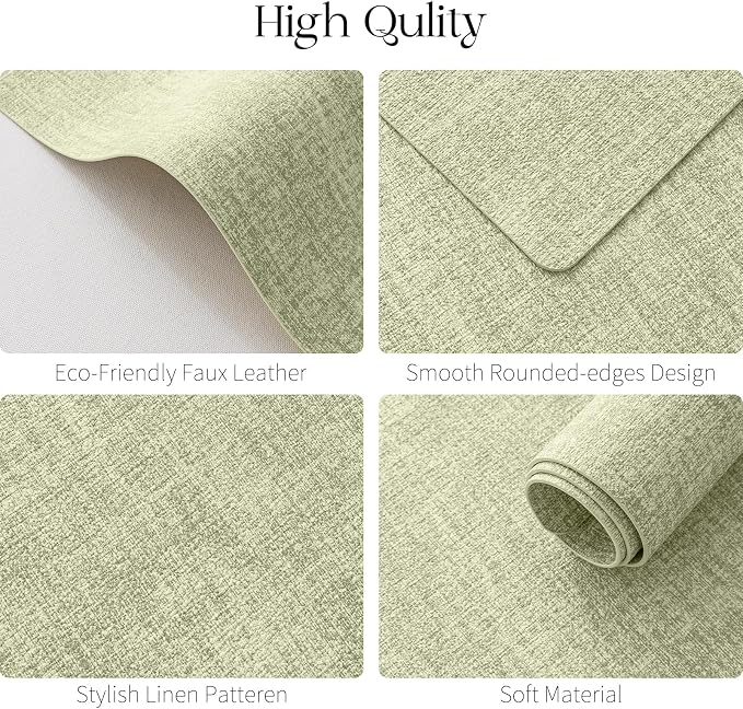 MOSAYT Faux Leather Placemats Set of 4, Heat Resistant Vinyl Place Mats - Image 5