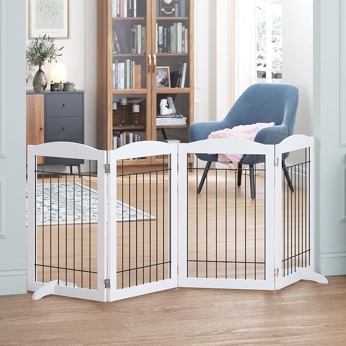 Spirich Free Standing Foldable Wire Pet Gate by SpirichLLC