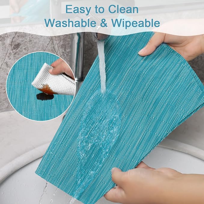 SHACOS Wedge Placemats Set of 8 Woven Vinyl Plastic Placemats - Image 8