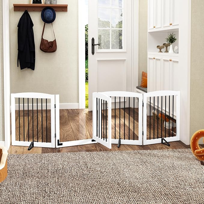 Freestanding Dog Gate with Door, Pet Gate - Image 2