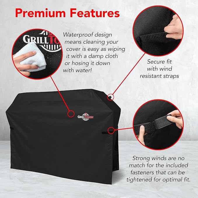 Heavy Duty BBQ Grill Cover for Outdoor Grill, 60 Inch – Waterproof, Weather - Image 4