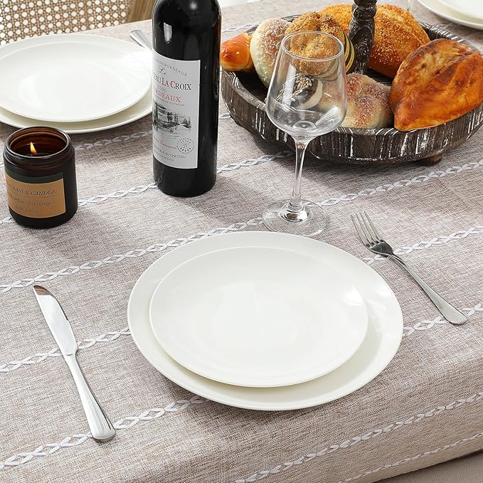 Chassic 60 x 60 inches Farmhouse Style Linen tablecloths, Wrinkle Resistant - Image 5