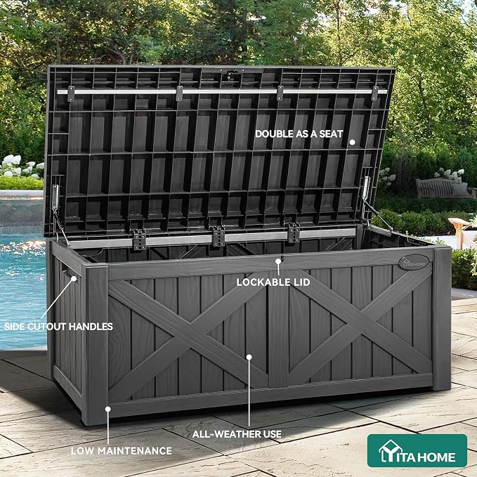 YITAHOME 120 Gallon Large Outdoor Storage Box - Image 4