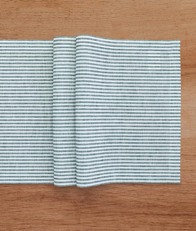 Solino Home Linen Striped Table Runner 108 Inches Long - Image 8