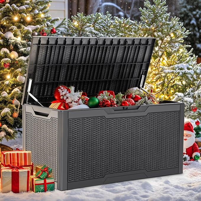 YITAHOME 100 Gallon Outdoor Storage Box, Large Water Resistant Resin Deck Box - Image 8
