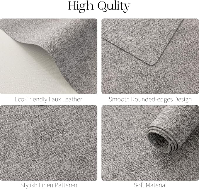 MOSAYT Faux Leather Placemats Set of 6, Heat Resistant Wipeable Washable Vinyl - Image 5