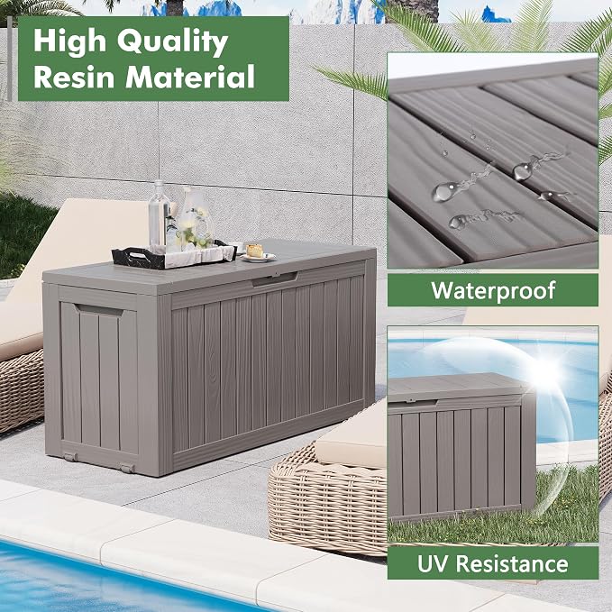 Outdoor Storage Box, Resin Deck Boxes Indoor and outdoor, Waterproof Storage - Image 2