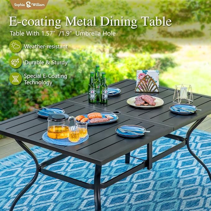 Sophia & William Outdoor Dining Set Patio Dining Set - Image 6