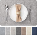 Faux Leather Placemats Set of 6 Vinyl Washable Wipeable Table Mats by BAROYAL