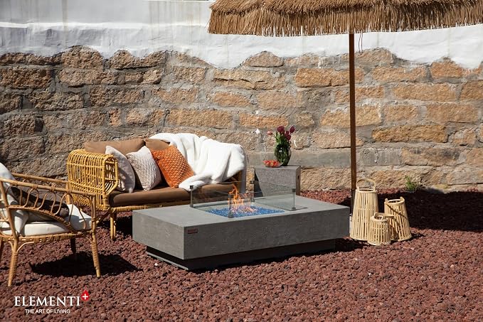 Elementi+ | Monte Carlo Gas Fire Pit Cast Concrete 60" Rectangular Fire Table - Image 7