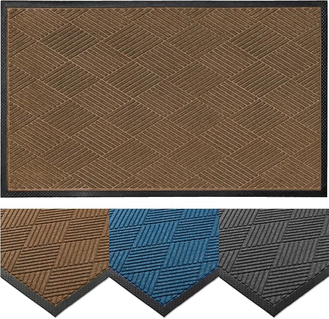 Ecomills Deluxe Diamond Entrance Door Mat, X-Large Heavy Duty Absorbent Rubber by Ecomills