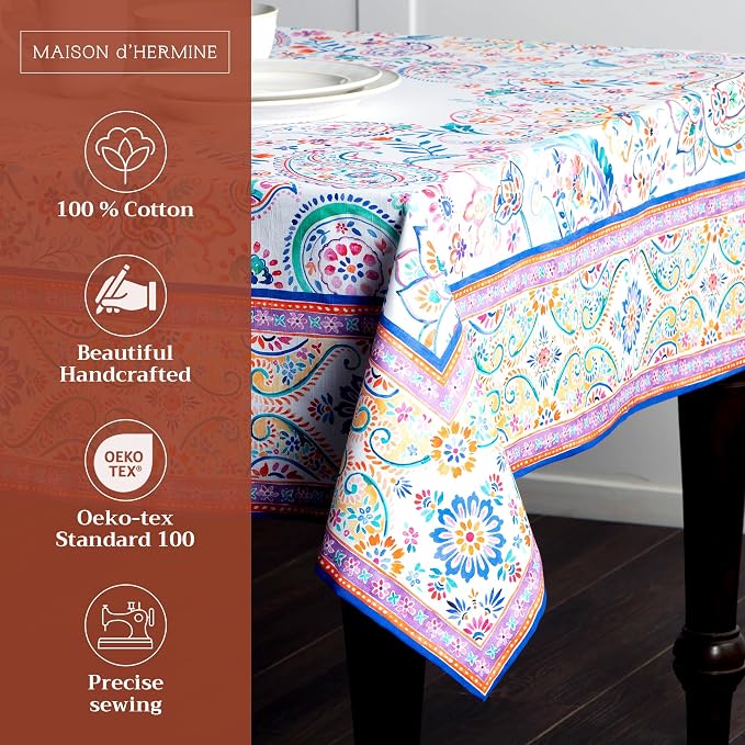 Maison d' Hermine Table Cloth Rectangle Table 100% Cotton 60 x 90 Inches - Image 2