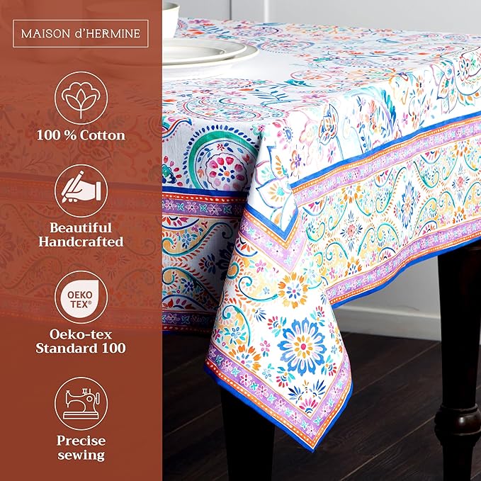 Maison d' Hermine Table Cloth Rectangle Table 100% Cotton 60 x 120 Inches - Image 2
