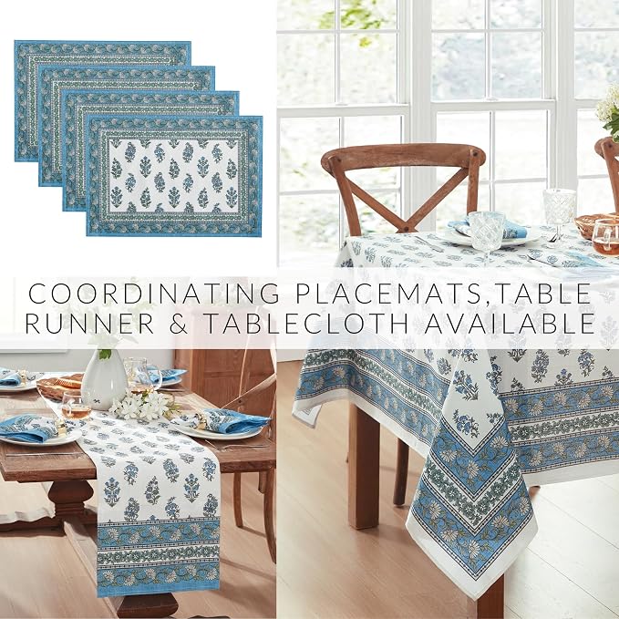 Elrene Home Fashions Tropez Paisley Block Print Coastal Stain & Water Resistant - Image 6