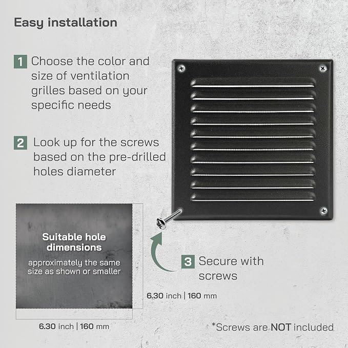 Vent Systems 6 x 6 Inch Black Vent Cover - Image 4