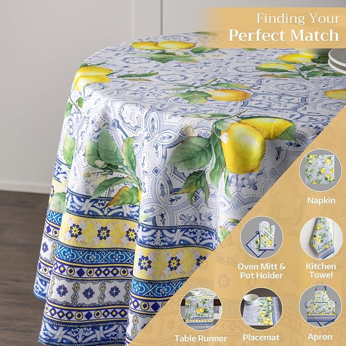 Maison d' Hermine Table Cloth Round Table 100% Cotton 63 Inches Tablecloth - Image 5