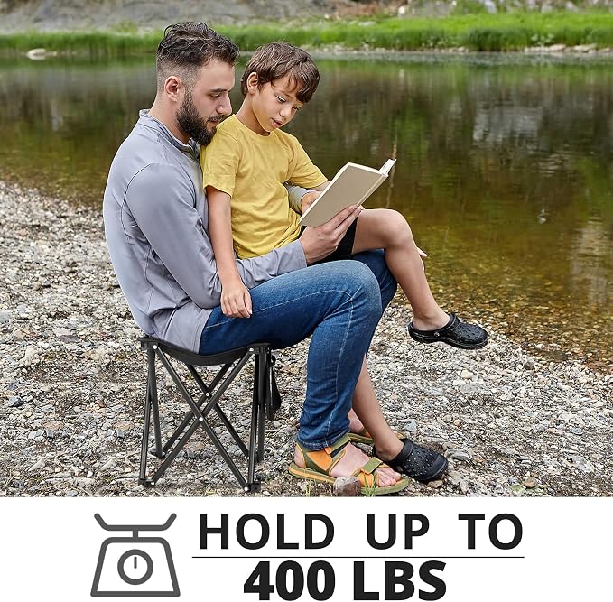 Triple Tree 1 Pack Folding Camping Stool, 13.8 Inch Small Portable Lightweight - Image 6