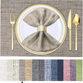 BETEAM Placemats Set of 8, Woven Vinyl Placemat by BETEAM
