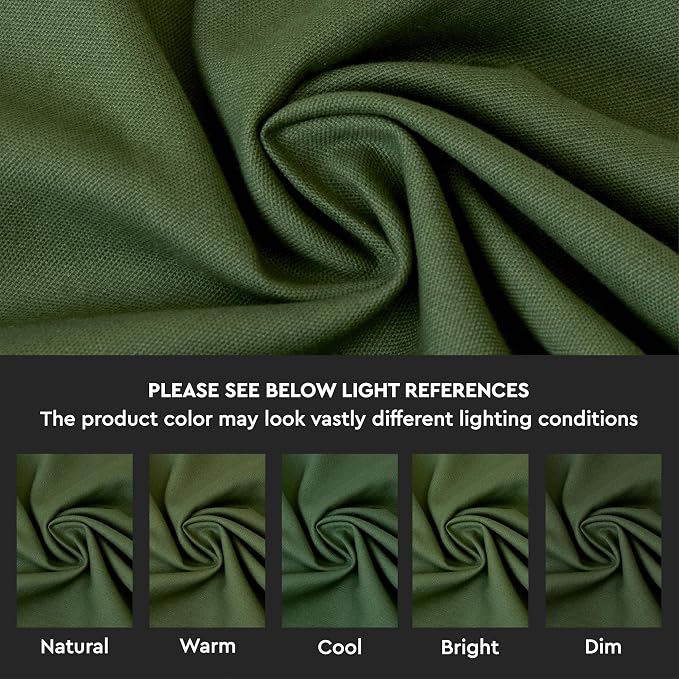 Encasa XO Table Runner 13"x104" Long | Cotton Canvas Fabric | Leaf Green Solid - Image 3
