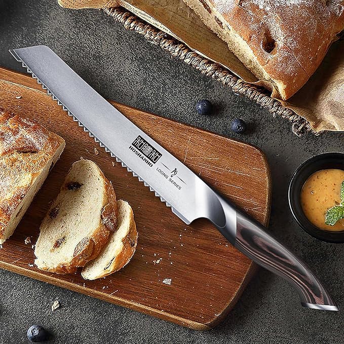 HOSHANHO Bread Knife 8 inch, Japanese High Carbon Stainless Steel Serrated - Image 6