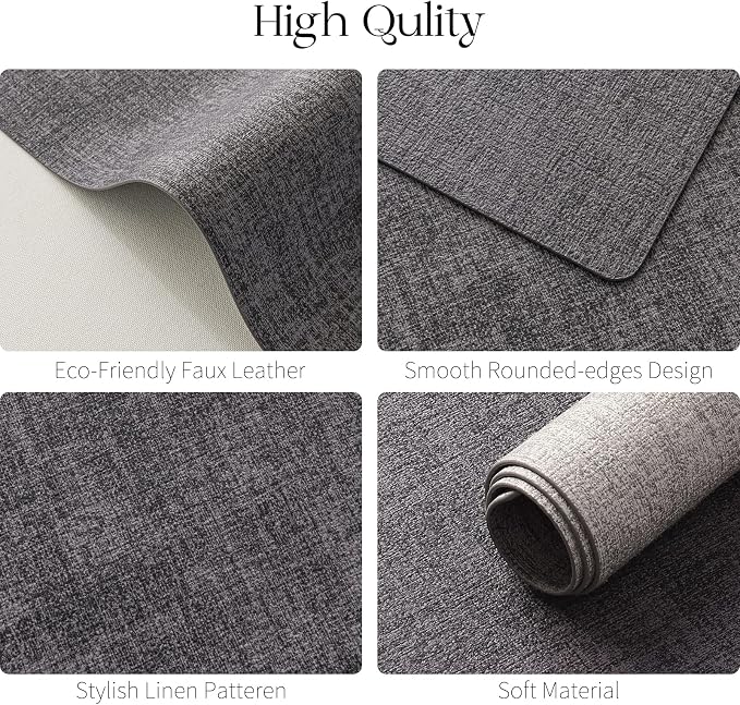 MOSAYT Faux Leather Placemats Set of 6, Heat Resistant Wipeable Washable Vinyl - Image 5