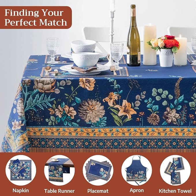 Maison d' Hermine Premium Table Cloth Rectangle Table 100% Combed Cotton 108 x - Image 7
