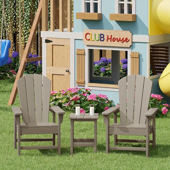 Costaelm Kids Outdoor Side Table, Small Patio HDPE Adirondack Square Table - Image 4