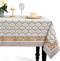 CPC Sandstone Regal Tablecloth 100% Cotton 60x60 Inch Indian Block Print by COTTONPRINTCLUB