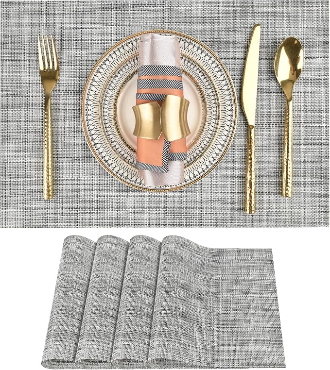 SLKQG Gray Placemats Set of 4 by SLKQG