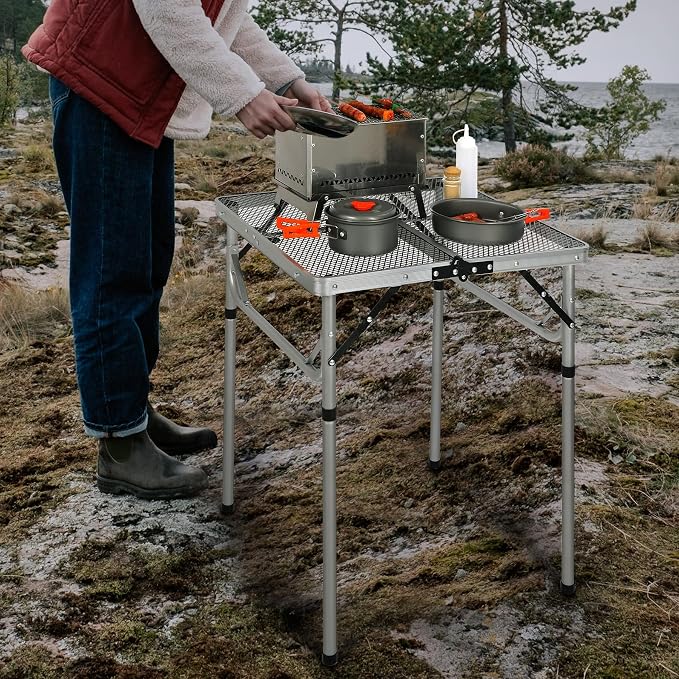 RedSwing Portable Grill Table for Outside, Aluminum Folding Grill Stand Table - Image 2