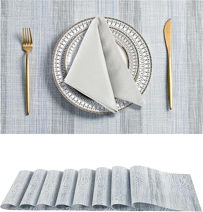 Leetaltree LightSteel Blue Placemats Set of 8 by Leetaltree-ArtatEveryTable