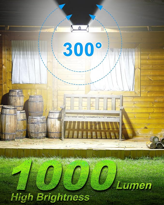 Large Clip on Solar Lights Outdoor, 208 LEDs 1000Lum Bright Solar Security Light - Image 2