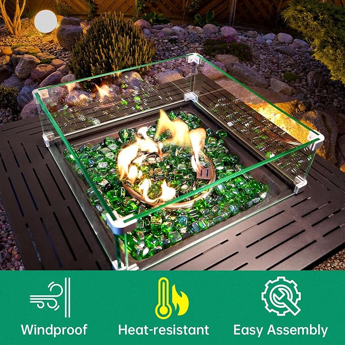 Fire Pit Wind Guard, Thick Glass and Easy Installation - Image 6