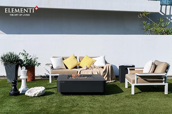 Elementi+ | Bundle Bergamo Gas Fire Pit Cast Concrete 42" Square Fire Table - Image 5